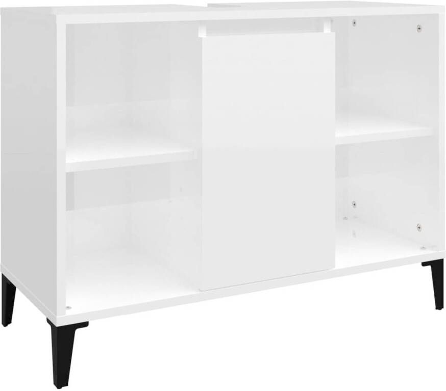 The Living Store Badkaast hoogglans wit 80 x 33 x 60 cm (B x D x H) opbergruimte