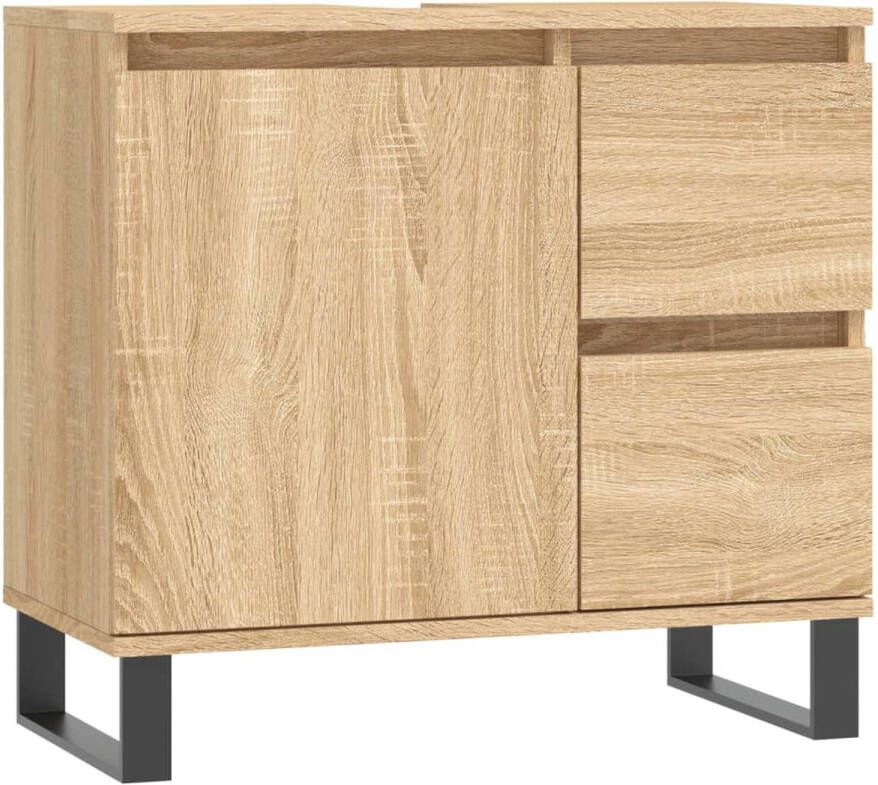 The Living Store Badkaast Industrieel 65 x 33 x 60 cm Sonoma eiken Wandmontage vereist