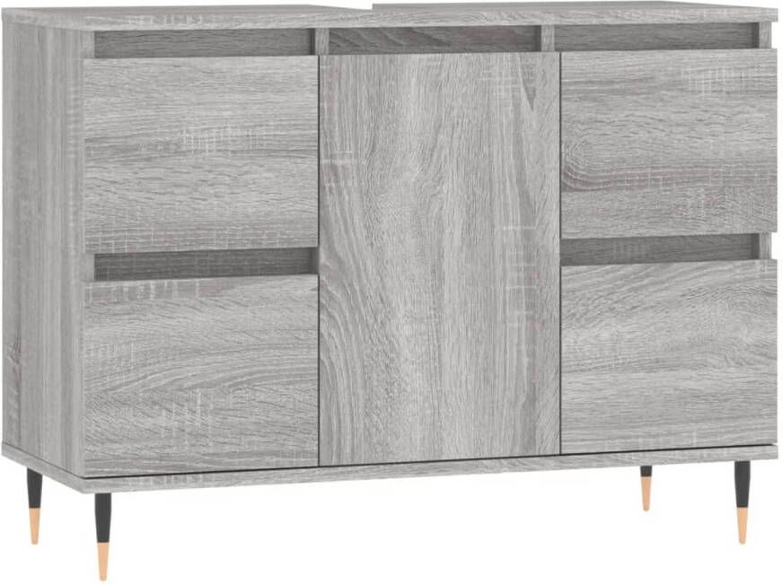 The Living Store Badkaast naam Kast 80x33x60 cm Grijs Sonoma Eiken