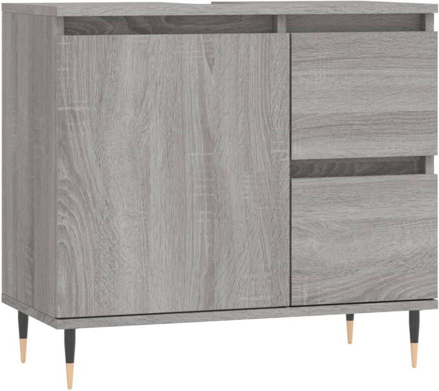 The Living Store Badkaast Opbergruimte 65 x 33 x 60 cm Grijs Sonoma Eiken