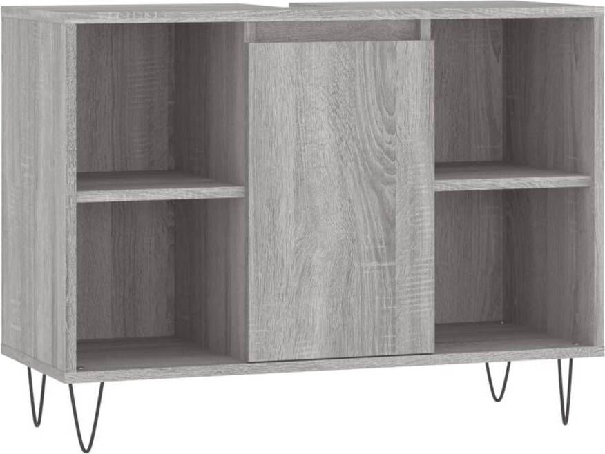 The Living Store Badkaast Pacific Badkaast 80 x 33 x 60 cm Grijs Sonoma Eiken