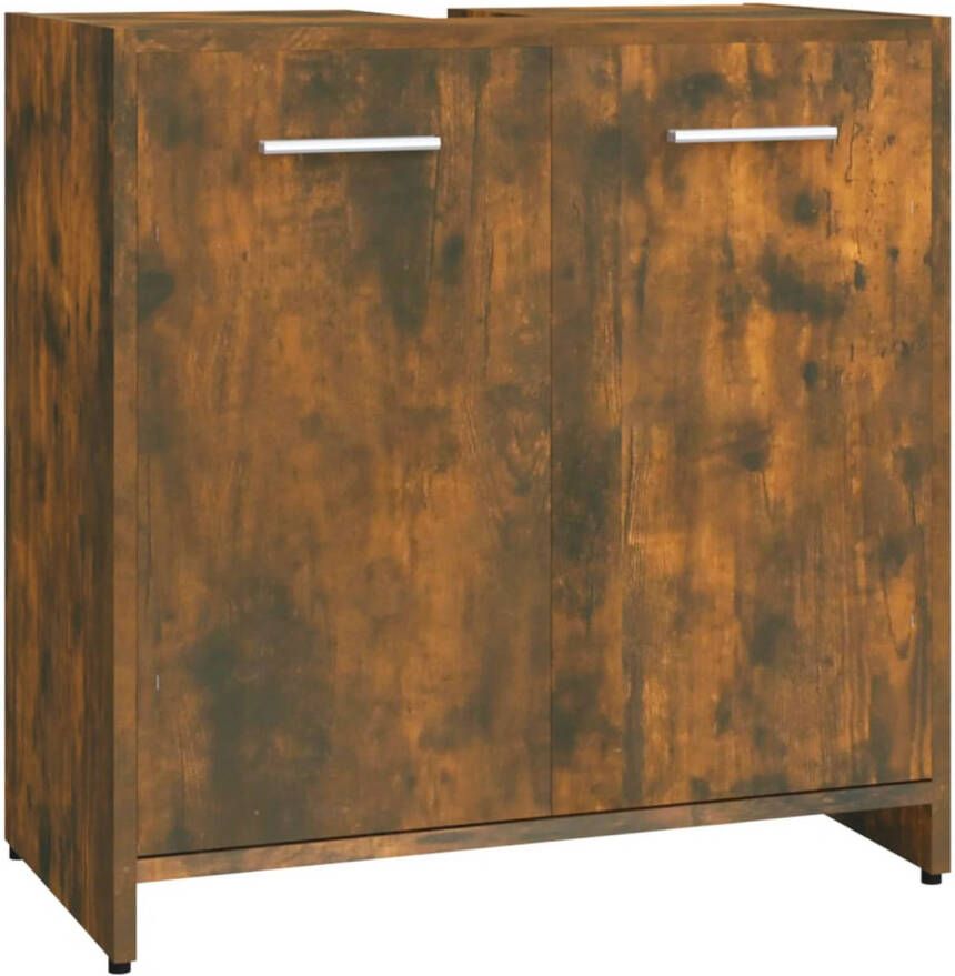 The Living Store Badkaast Rook Eiken 60 x 33 x 60 cm Extra opbergruimte