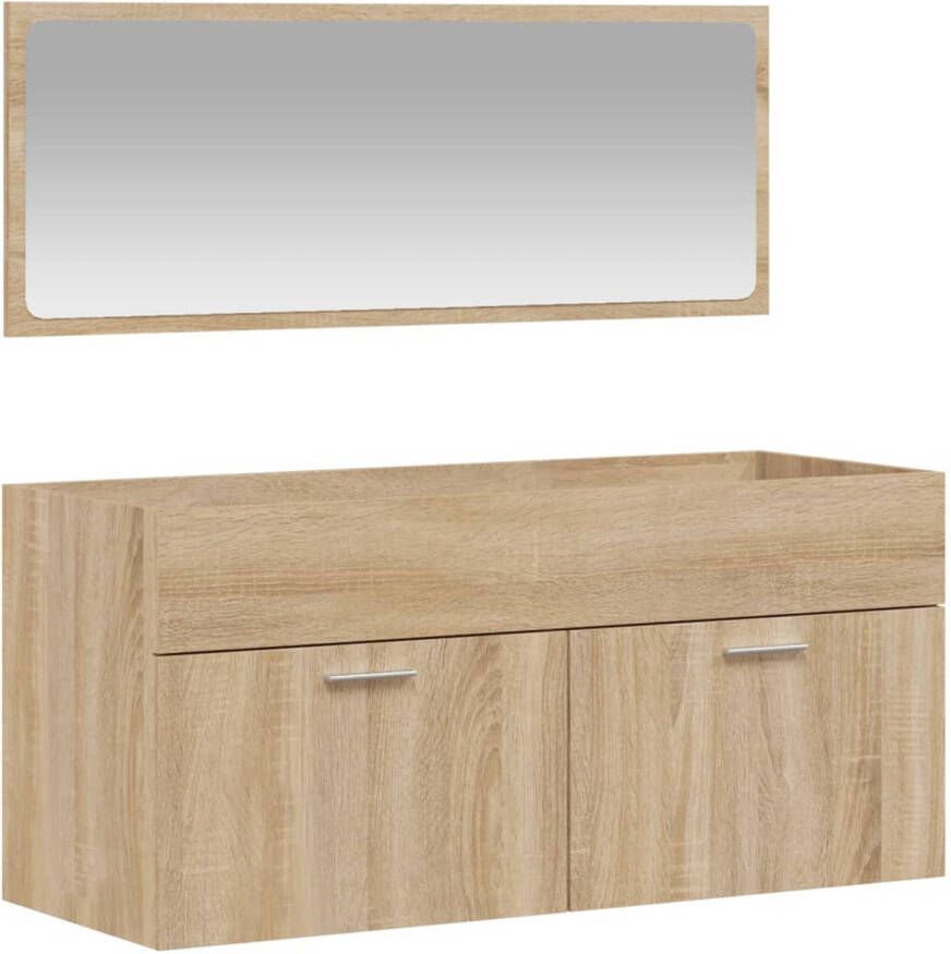 The Living Store Badkaast Sonoma Eiken 100x38.5x46 cm Wandgemonteerd Duurzaam materiaal