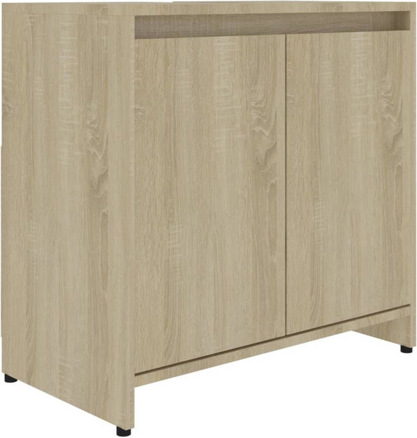 The Living Store Badkaast Sonoma Eiken 60 x 33 x 61 cm Met 1 vak en 2 deuren