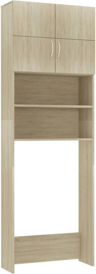 The Living Store Badkaast Sonoma eiken 64 x 25.5 x 190 cm 2 deuren 2 open vakken