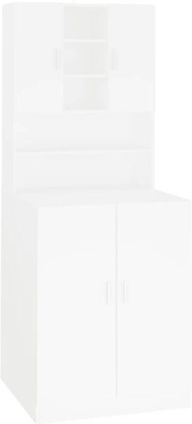 The Living Store Badkaast Wit Bewerkt hout 71 x 71.5 x 181.5 cm Inclusief montagematerialen