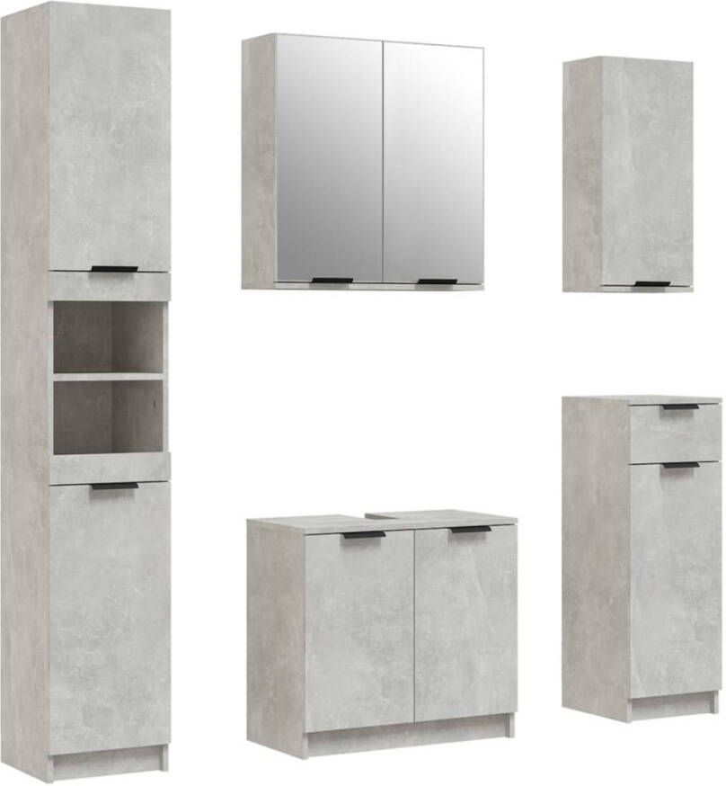 The Living Store Badkaastenset Betongrijs 90cm staande kast 59cm bodemkasten (s) 188.5cm bodemkast (l) 67cm