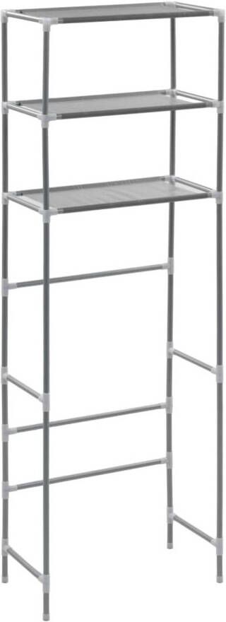 The Living Store Badkamer Opbergrek 3-laags 53x28x169cm Hoogwaardig roestvrij staal