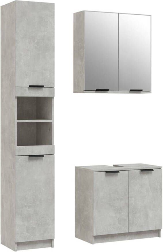 The Living Store Badkamermeubelset Betongrijs Bodemkast (s) 64.5 x 33.5 x 59 cm Bodemkast (l) 32 x 34 x 188.5 cm