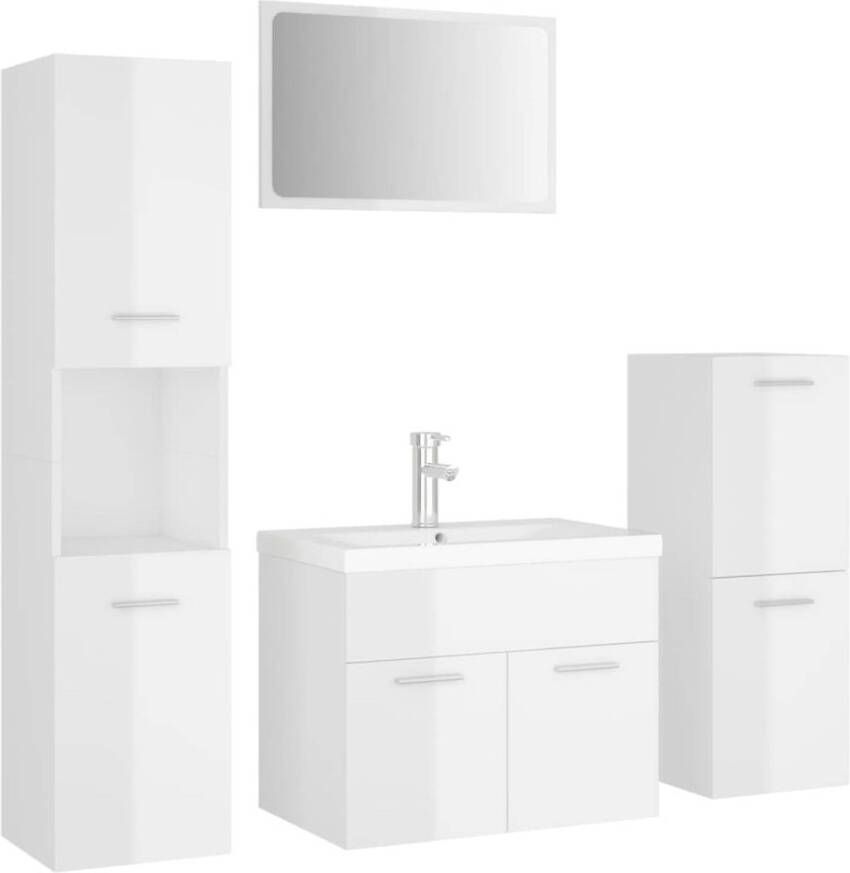 The Living Store Badkamermeubelset Hoogglans wit 60x38.5x46 cm (wastafelkast)