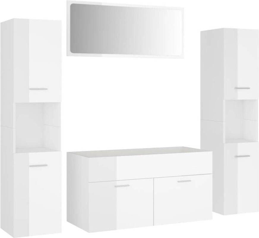 The Living Store badkamermeubelset s 90 x 38.5 x 46 cm hoogglans wit