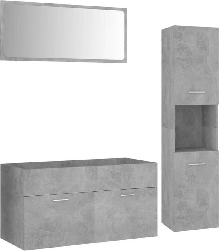 The Living Store Badkamermeubelset Stijlvol Meubelset 90x38.5x46 cm Ken- Betongrijs Montage vereist