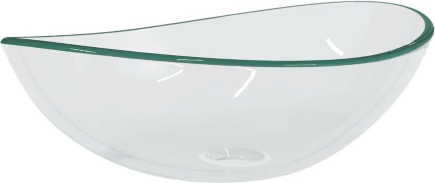 The Living Store gehard glas wastafel 54.5 x 35 x 15.5 cm transparant