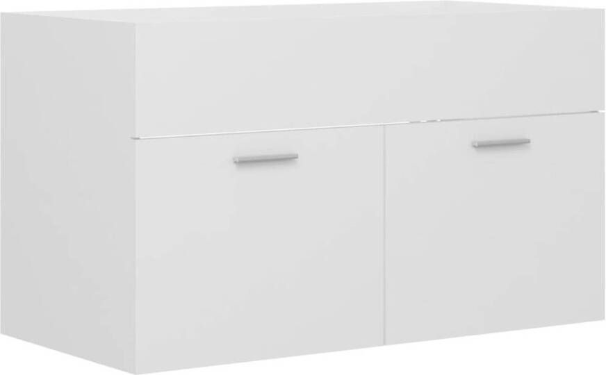 The Living Store Gootsteenkast Badkamer 80 x 38.5 x 46 cm Wit