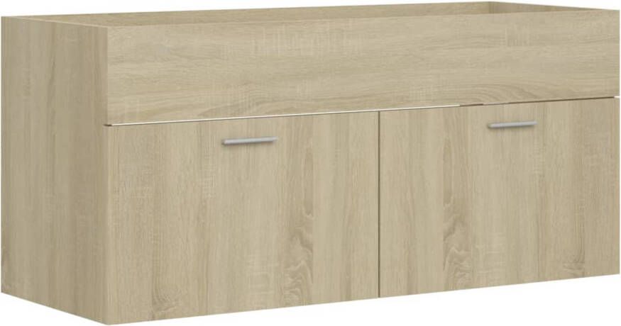 The Living Store Gootsteenkast Badkamermeubel 100 x 38.5 x 46 cm Sonoma Eiken