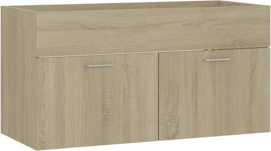 The Living Store Gootsteenkast Badkameropbergkast 90 x 38.5 x 46 cm Sonoma eiken