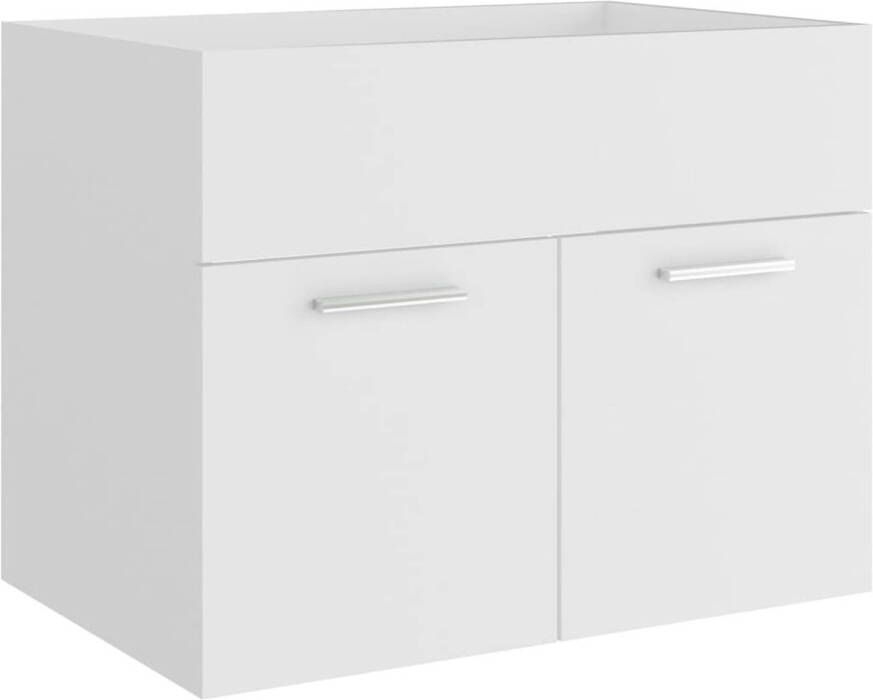 The Living Store Gootsteenkast Wit Spaanplaat 60 x 38.5 x 46 cm Met 1 vak en 2 deuren