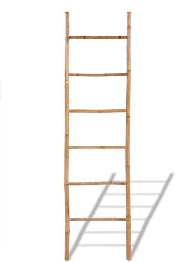 The Living Store Handdoekenladder s Bamboe 50 x 190 cm 6 sporten