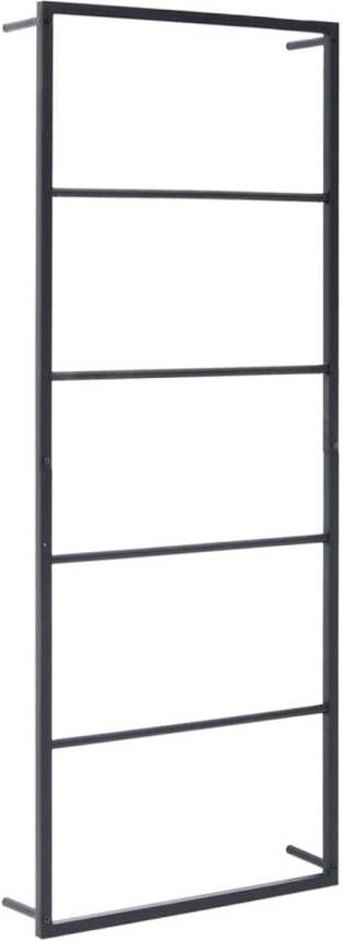 The Living Store Handdoekenrek Staal 45 x 10 x 115 cm zwart