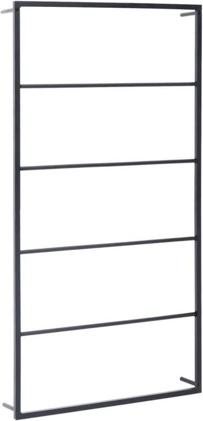 The Living Store Handdoekenrek Staal 60 x 10 x 116 cm Zwart