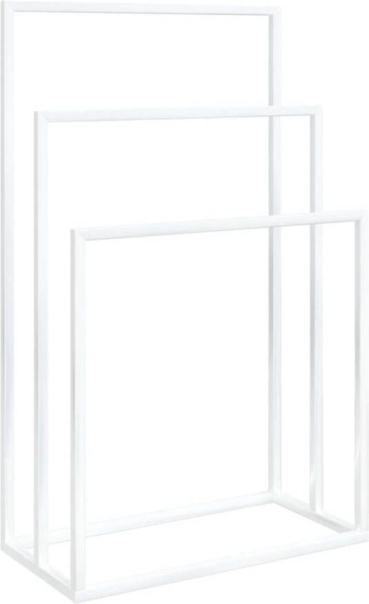 The Living Store Handdoekenrek Vrijstaand 48x24x79 cm IJzer Wit