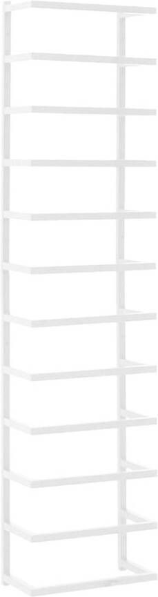 The Living Store Handdoekrek Staal 24 x 12 x 96 cm wit
