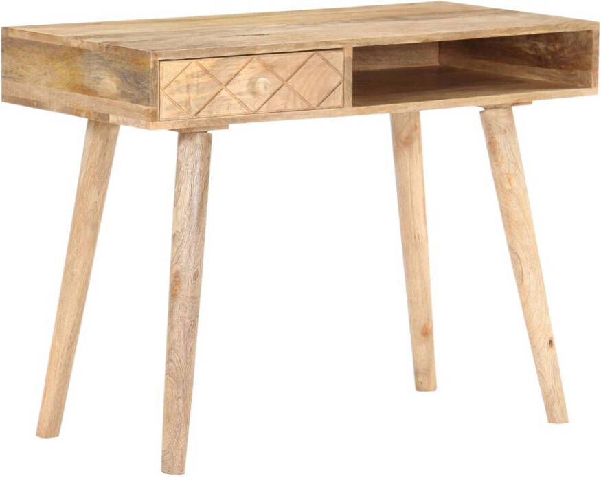 The Living Store Houten Opmaaktafel Make-up Tafel 100x50x76 cm Massief mangohout