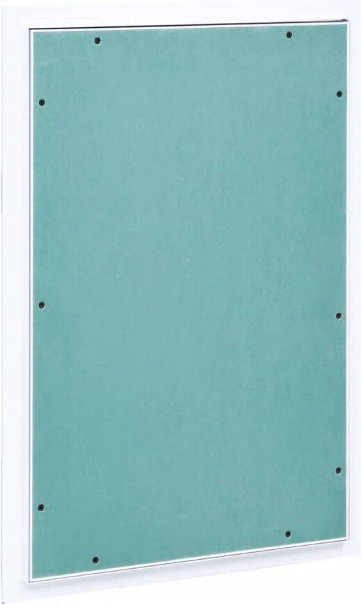 The Living Store Inspectieluik Gipsplaat 300 x 600 mm Groen en zilver Aluminium frame