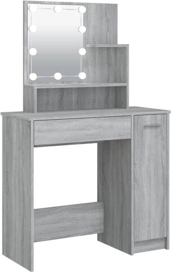 The Living Store Kaptafel Afmetingen- 86.5 x 35 x 136 cm Kleur- Grijs sonoma eiken Ken- Duurzaam