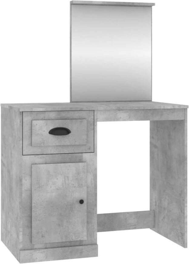 The Living Store Kaptafel Betongrijs 90 x 50 x 132.5 cm Duurzaam bewerkt hout en acryl