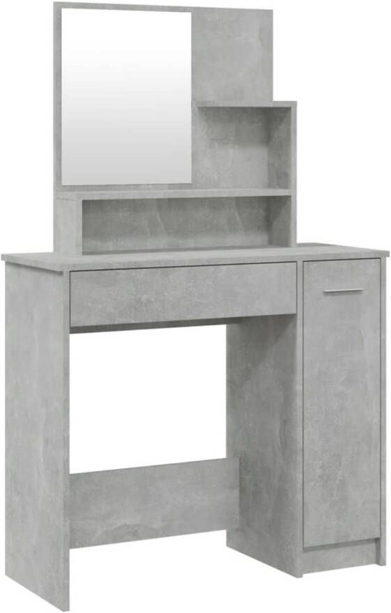 The Living Store Kaptafel Betongrijs Woonaccessoires 86.5 x 35 x 136 cm Hoogwaardig hout