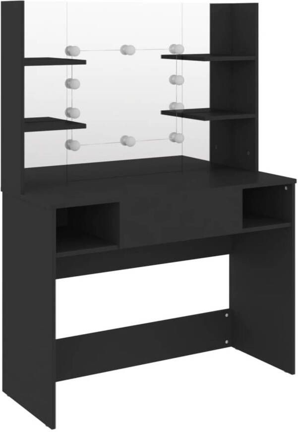 The Living Store Kaptafel Zwart MDF 100x40x135 cm USB-aansluiting