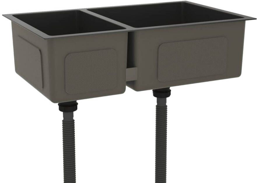 The Living Store Keukenspoelbak X RVS 71.5 x 44 x 20 cm Extra diepe bakken