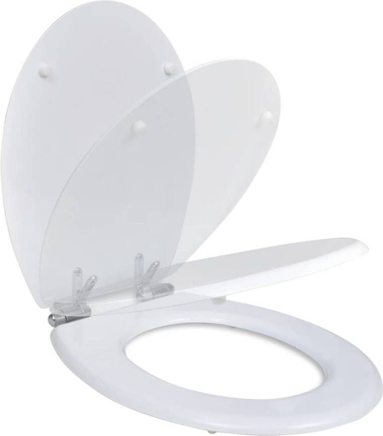 The Living Store Toiletbril Soft-close functie Wit 45 x 36 x 5 cm (L x B x H) MDF deksel en bril