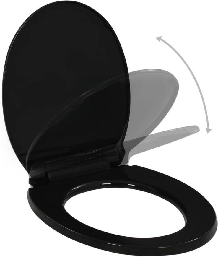 The Living Store Toiletbril Zwart 42.5 x 34 cm Soft-close Quick-release Duurzaam