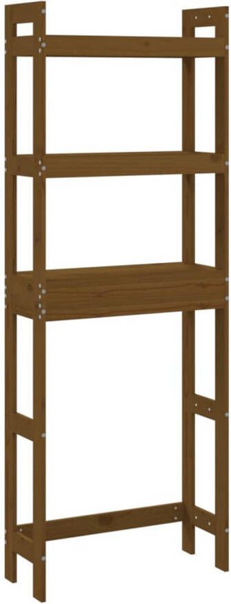 The Living Store Toiletrek Massief grenenhout Opbergrek 63 x 26 x 171 cm Honingbruin