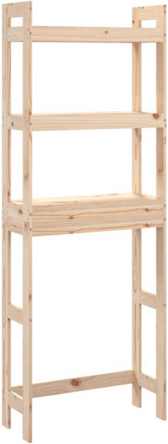 The Living Store Toiletrek Massief grenenhout Ruimtebesparend 3 planken 63 x 26 x 171 cm