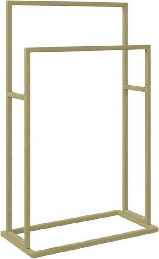 The Living Store Vrijstaand Handdoekenrek 48 x 24 x 78.5 cm Goud