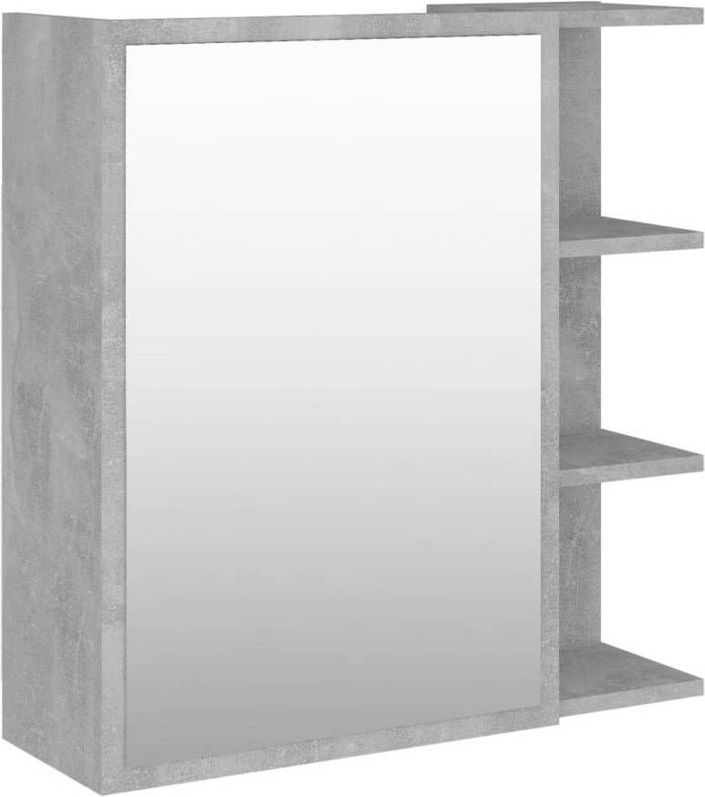 The Living Store Wandspiegelkast Betongrijs 62.5 x 20.5 x 64 cm Trendy en functioneel