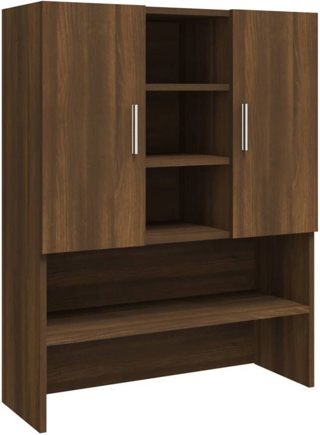 The Living Store Waskast Badkamer 70.5 x 25.5 x 90 cm Bruin eiken Inclusief montagematerialen