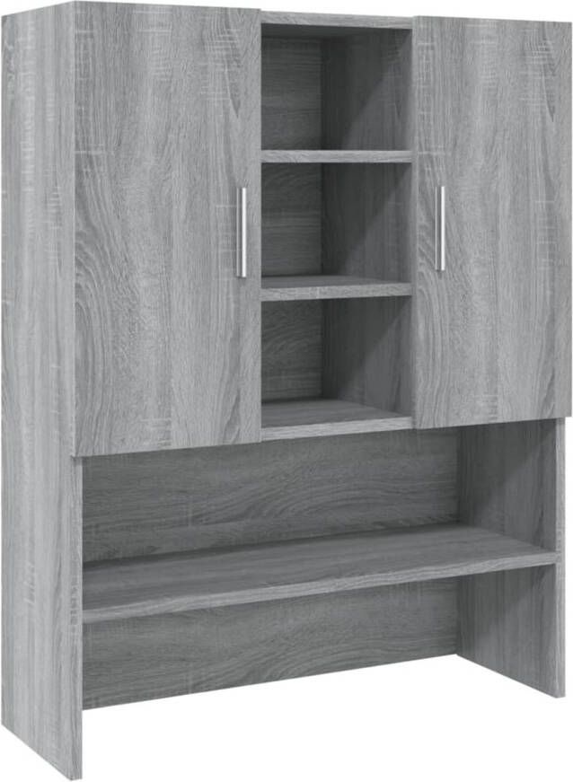 The Living Store Waskast Grijs Sonoma Eiken 70.5 x 25.5 x 90 cm Bewerkt Hout