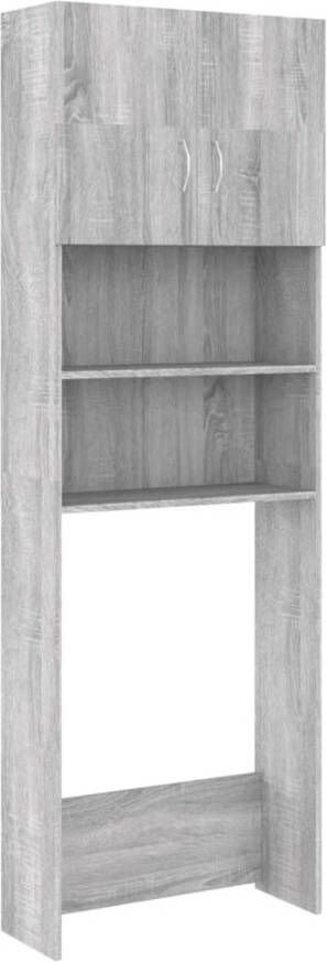 The Living Store waskasten Grijs Sonoma Eiken 64 x 25.5 x 190 cm