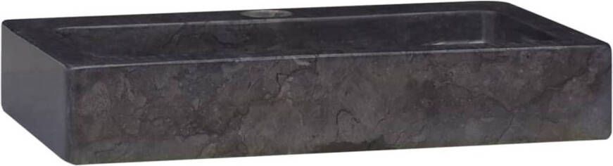 The Living Store Wastafel Marble Black 38x24x6.5 cm Handgemaakt