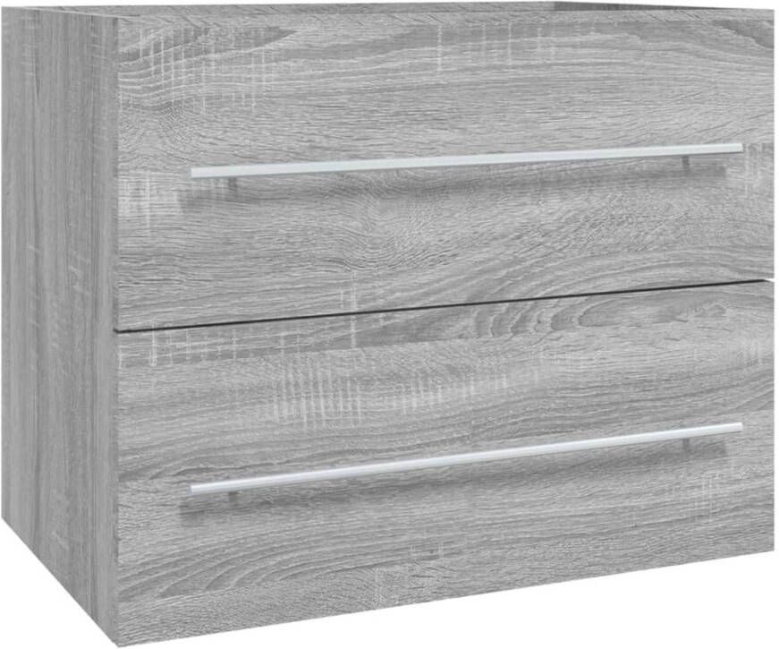 The Living Store Wastafelkast Badkamermeubel 60 x 38.5 x 48 cm Grijs sonoma eiken