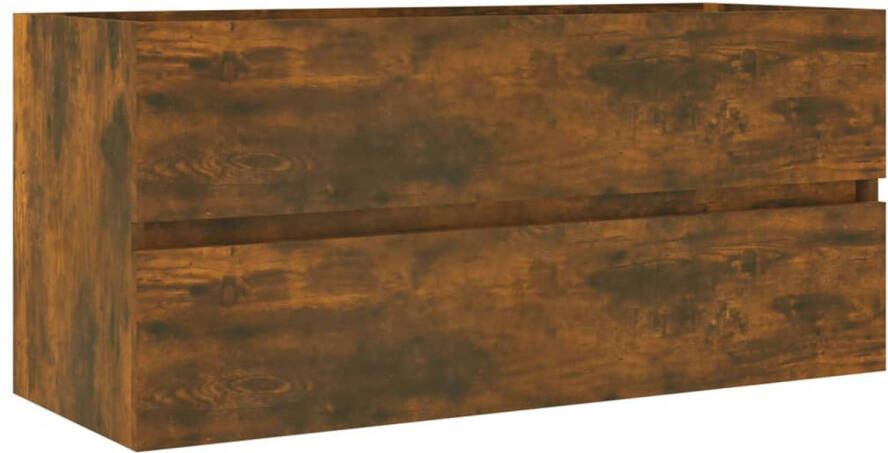 The Living Store Wastafelkast Gerookt Eiken 100 x 38.5 x 45 cm Wandmontage Montage vereist