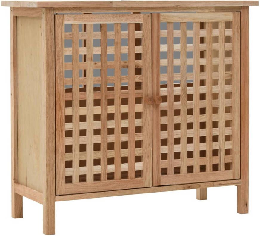 The Living Store Wastafelkast Naturel 66 x 29 x 62 cm Walnotenhout en multiplex