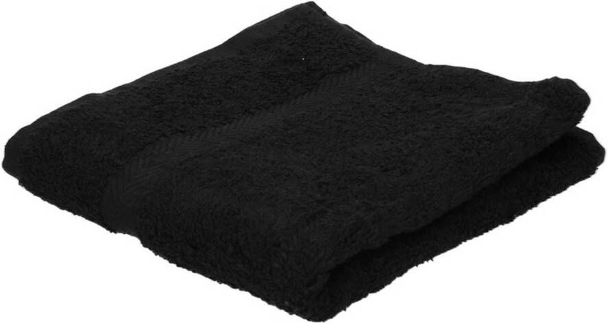 Towelcity Badkamer douche handdoeken zwart 50 x 90 cm Badhanddoek