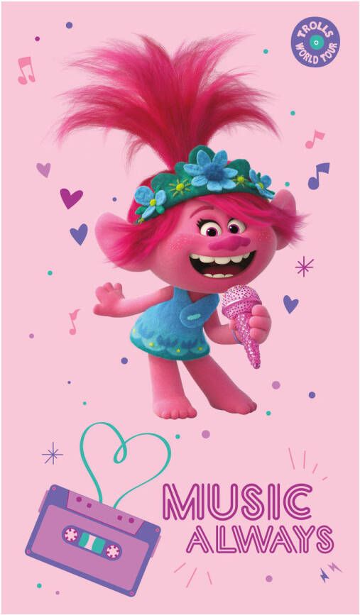 SimbaShop Trolls Strandlaken Music 70 x 120 cm Roze