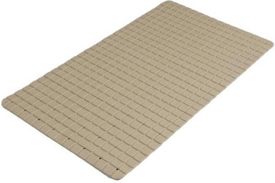 Urban Living Badkamer douche anti slip mat rubber voor op de vloer beige 39 x 69 cm Badmatjes