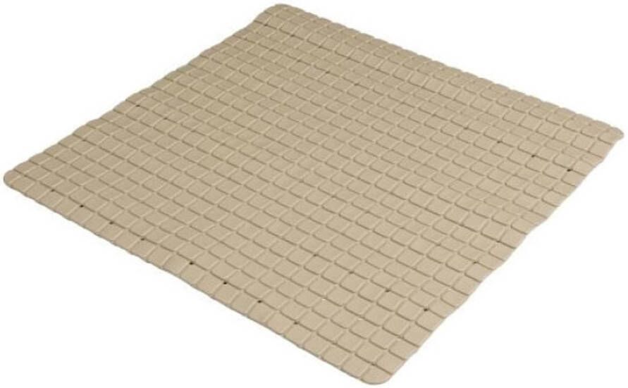 Urban Living Badkamer douche anti slip mat rubber voor op de vloer beige 55 x 55 cm Badmatjes